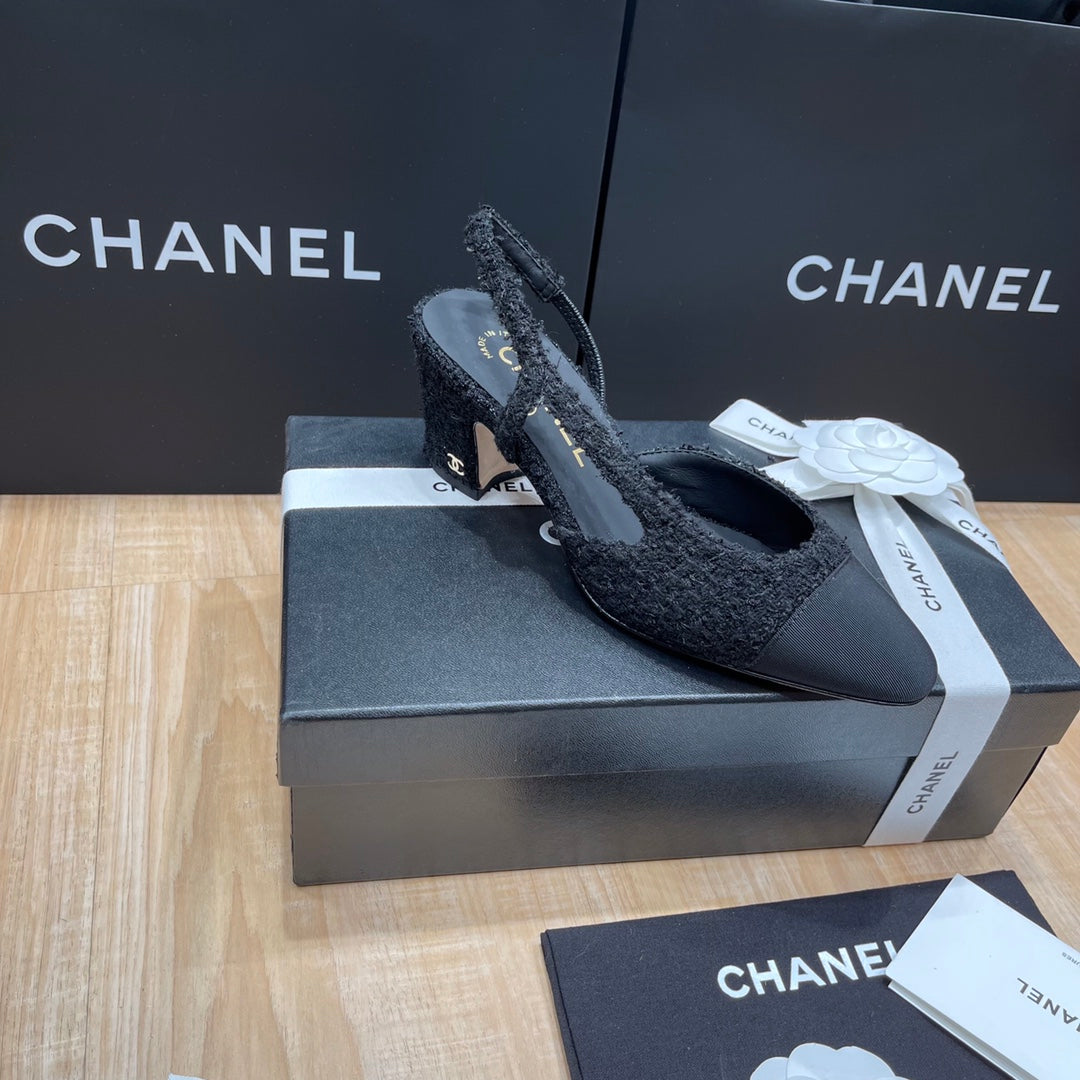 Chanel Classic Colorblock Slingback Sandals
