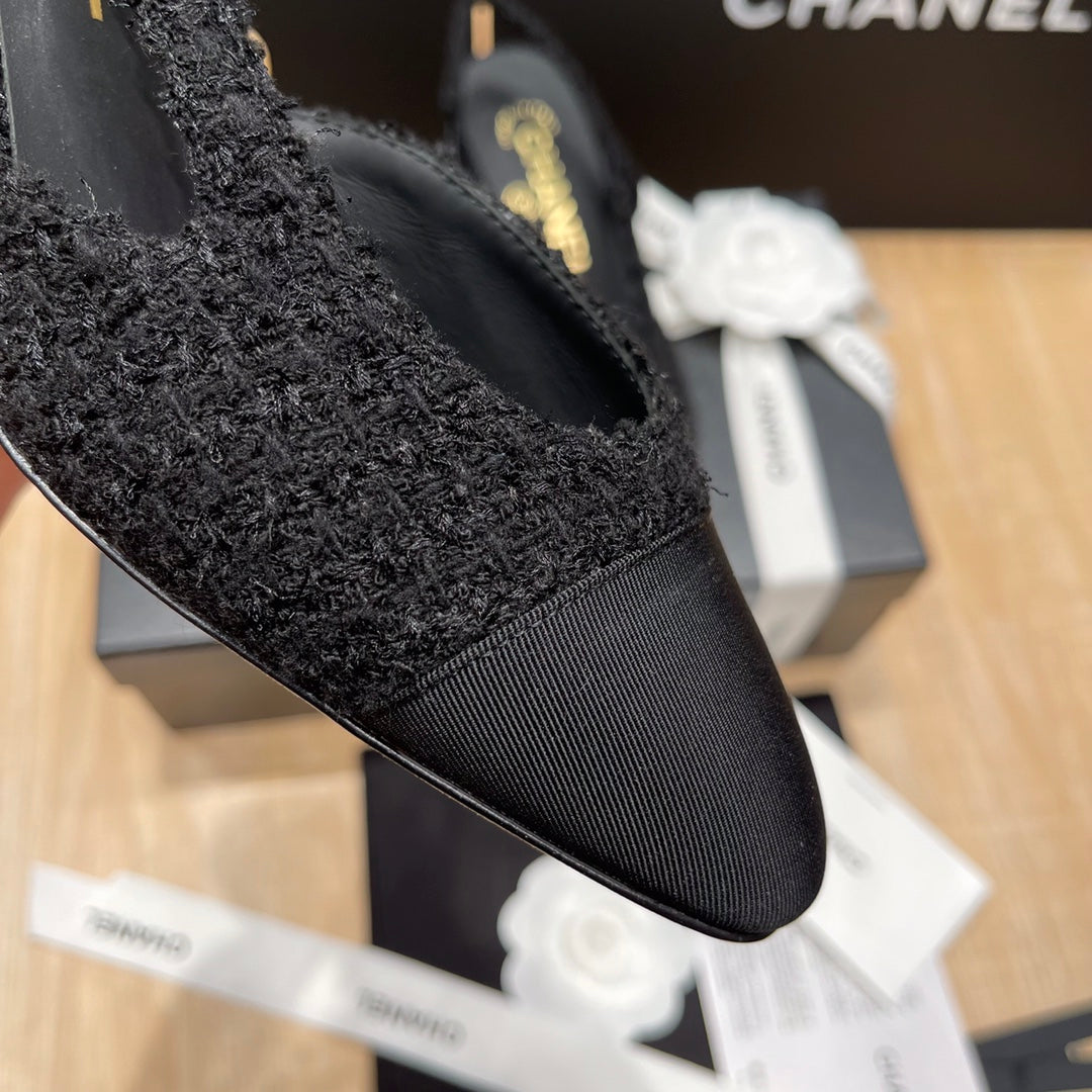 Chanel Classic Colorblock Slingback Sandals