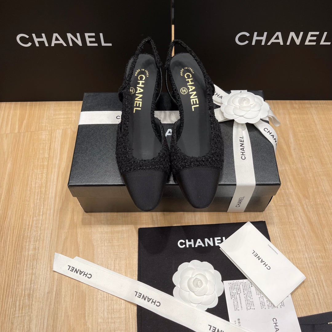 Chanel Classic Colorblock Slingback Sandals