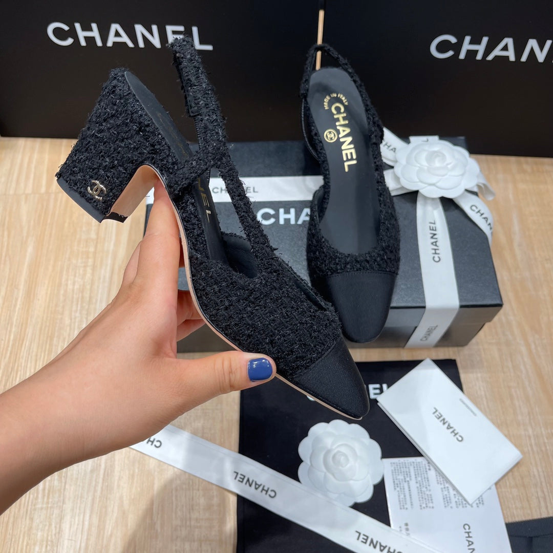 Chanel Classic Colorblock Slingback Sandals