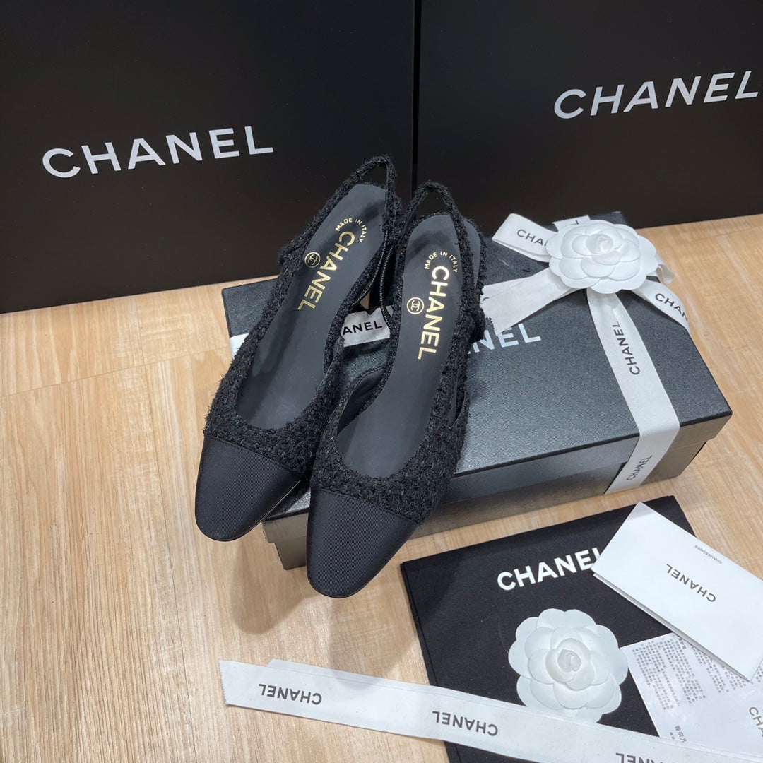 Chanel Classic Colorblock Slingback Sandals
