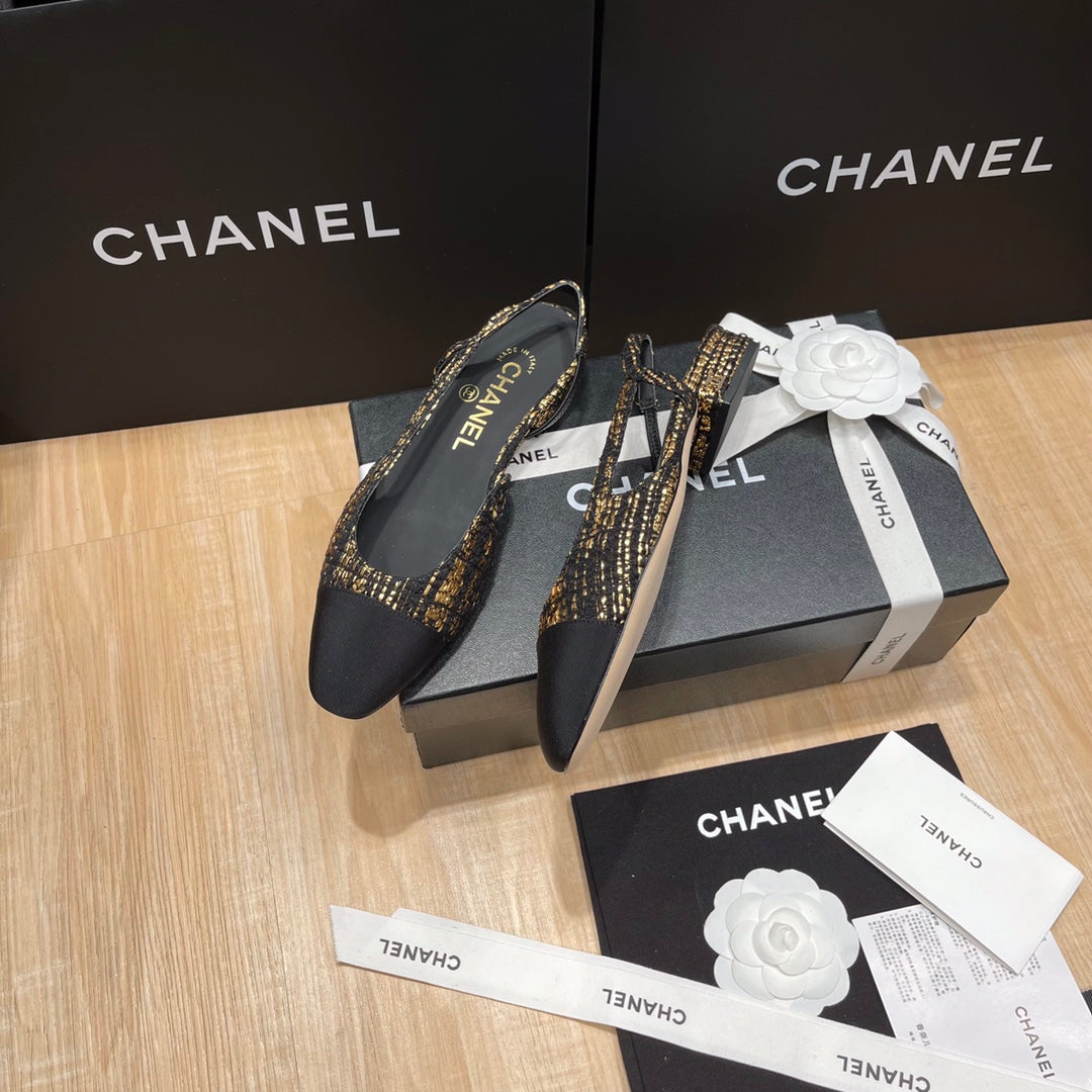 Chanel Colorblock Slingback Sandals