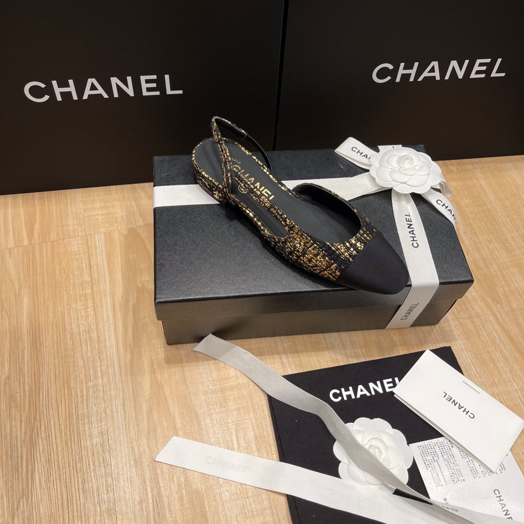 Chanel Colorblock Slingback Sandals