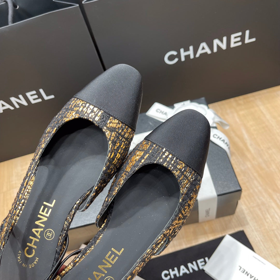 Chanel Colorblock Slingback Sandals