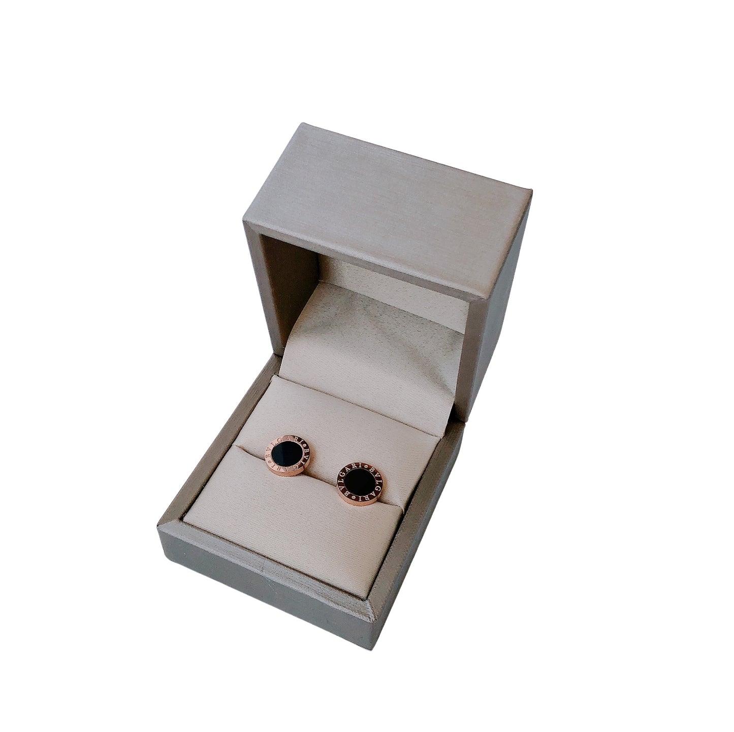 Bulgari Classic Logo Button Stud Earrings