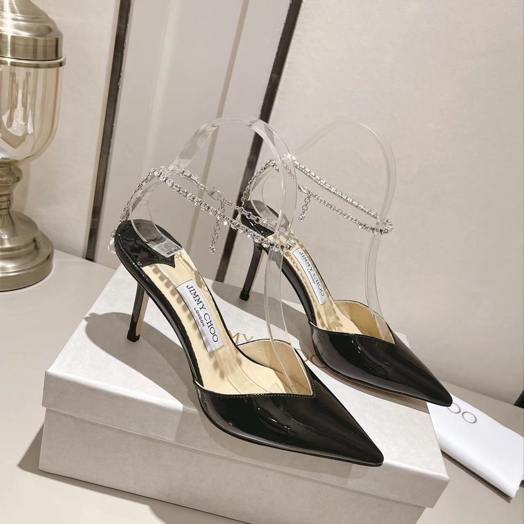 Jimmy Choo Rhinestone and Pearl Embellished Sandals – 2025 Collection