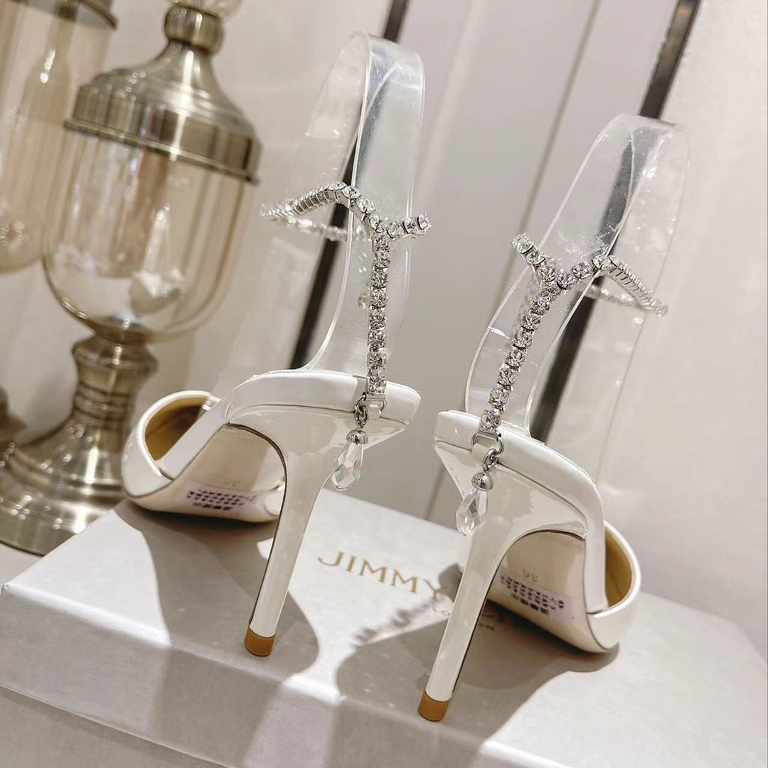 Jimmy Choo Rhinestone and Pearl Embellished Sandals – 2025 Collection