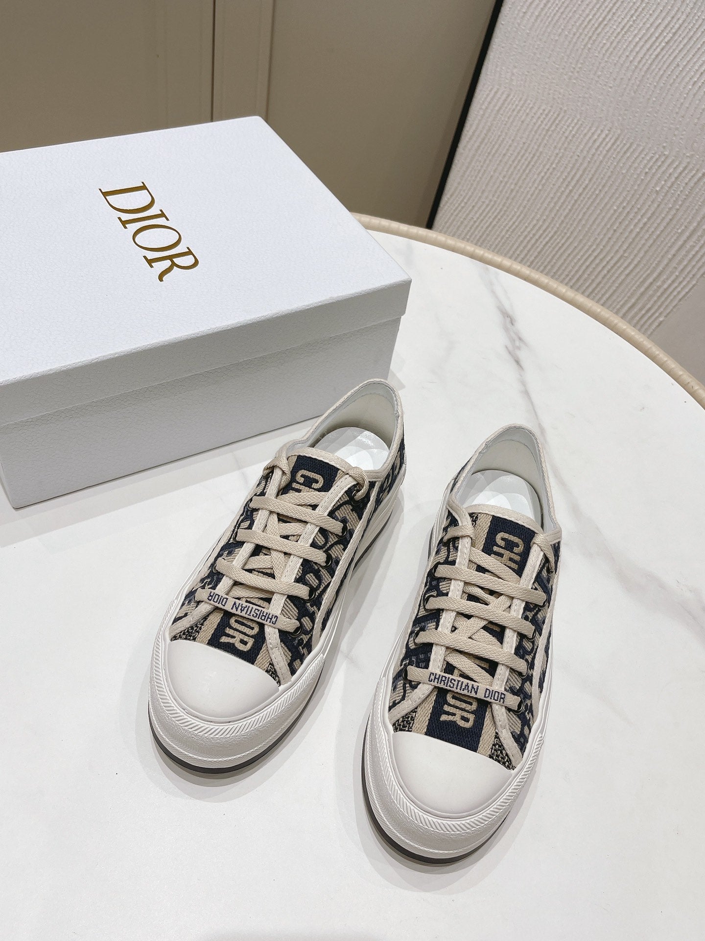 Dior Walk'n'Dior Oblique Embroidered Platform Sneakers