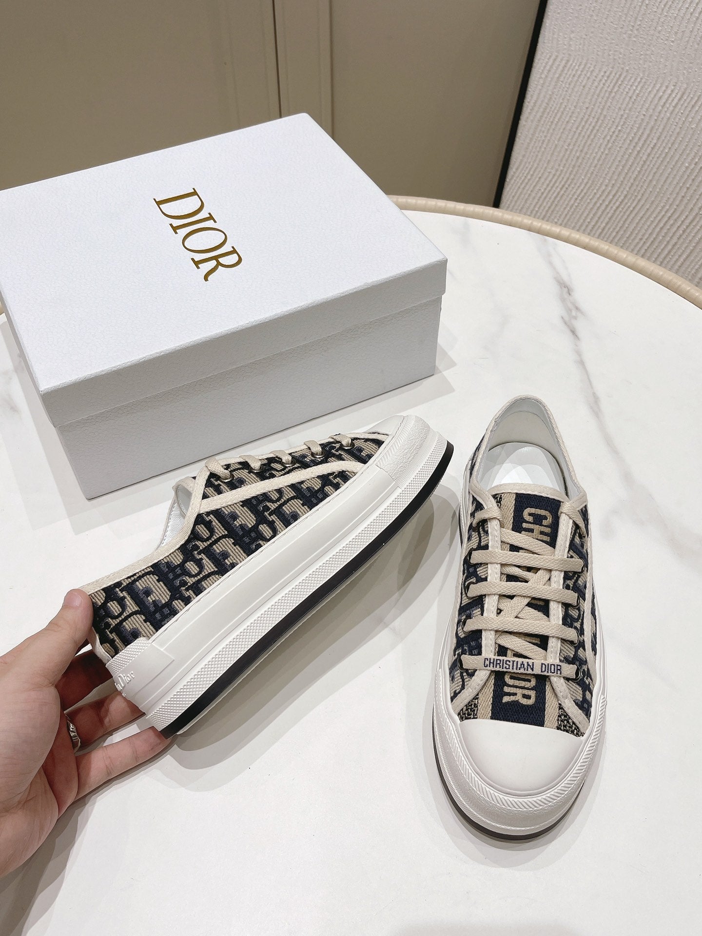 Dior Walk'n'Dior Oblique Embroidered Platform Sneakers