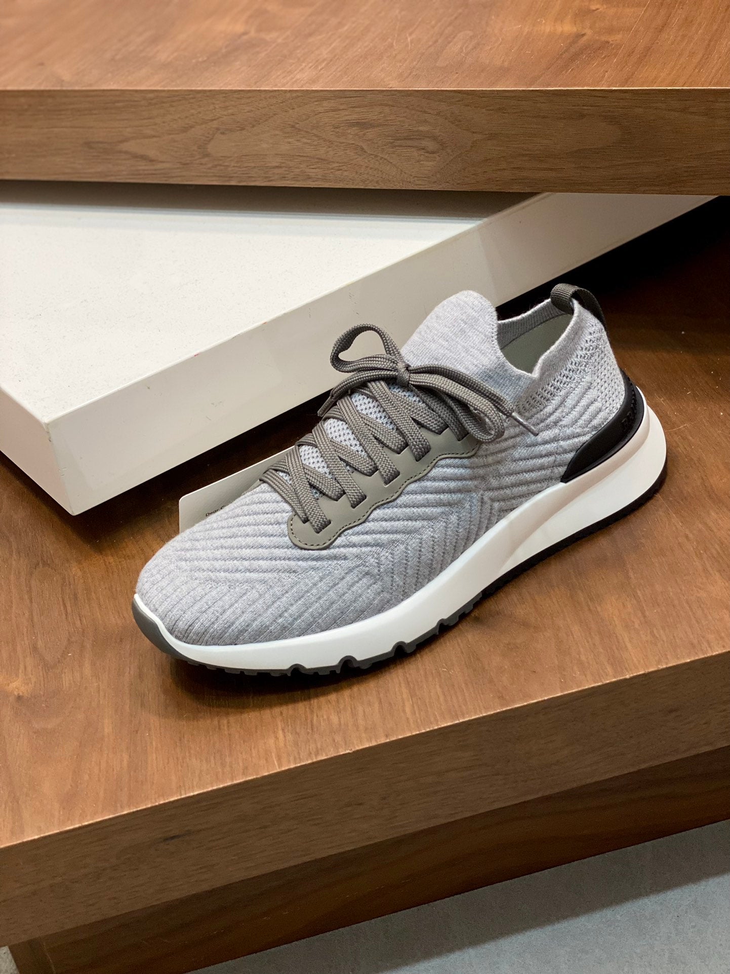 Brunello Cucinelli Flyknit Cashmere Lace-Up Sneakers – Spring/Summer Collection – 25SS