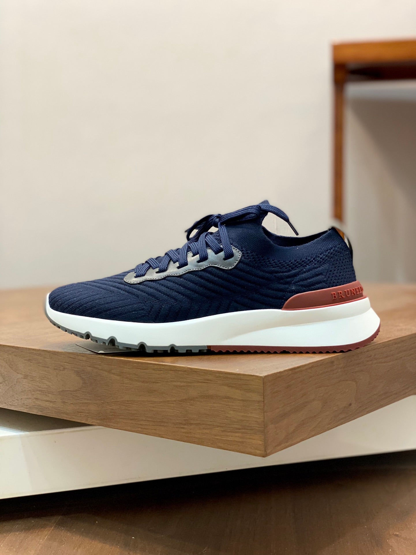 Brunello Cucinelli Flyknit Cashmere Lace-Up Sneakers – Spring/Summer Collection – 25SS