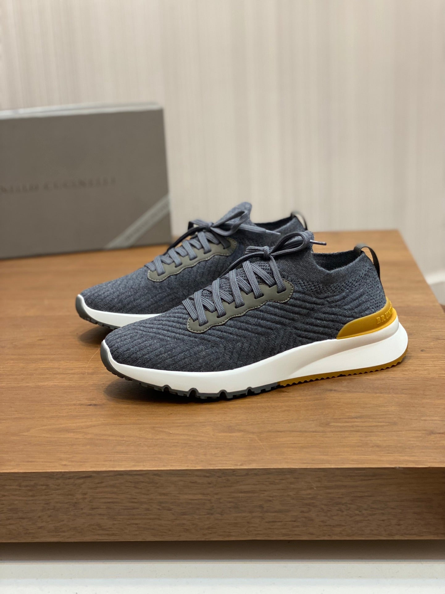 Brunello Cucinelli Flyknit Cashmere Lace-Up Sneakers – Spring/Summer Collection – 25SS