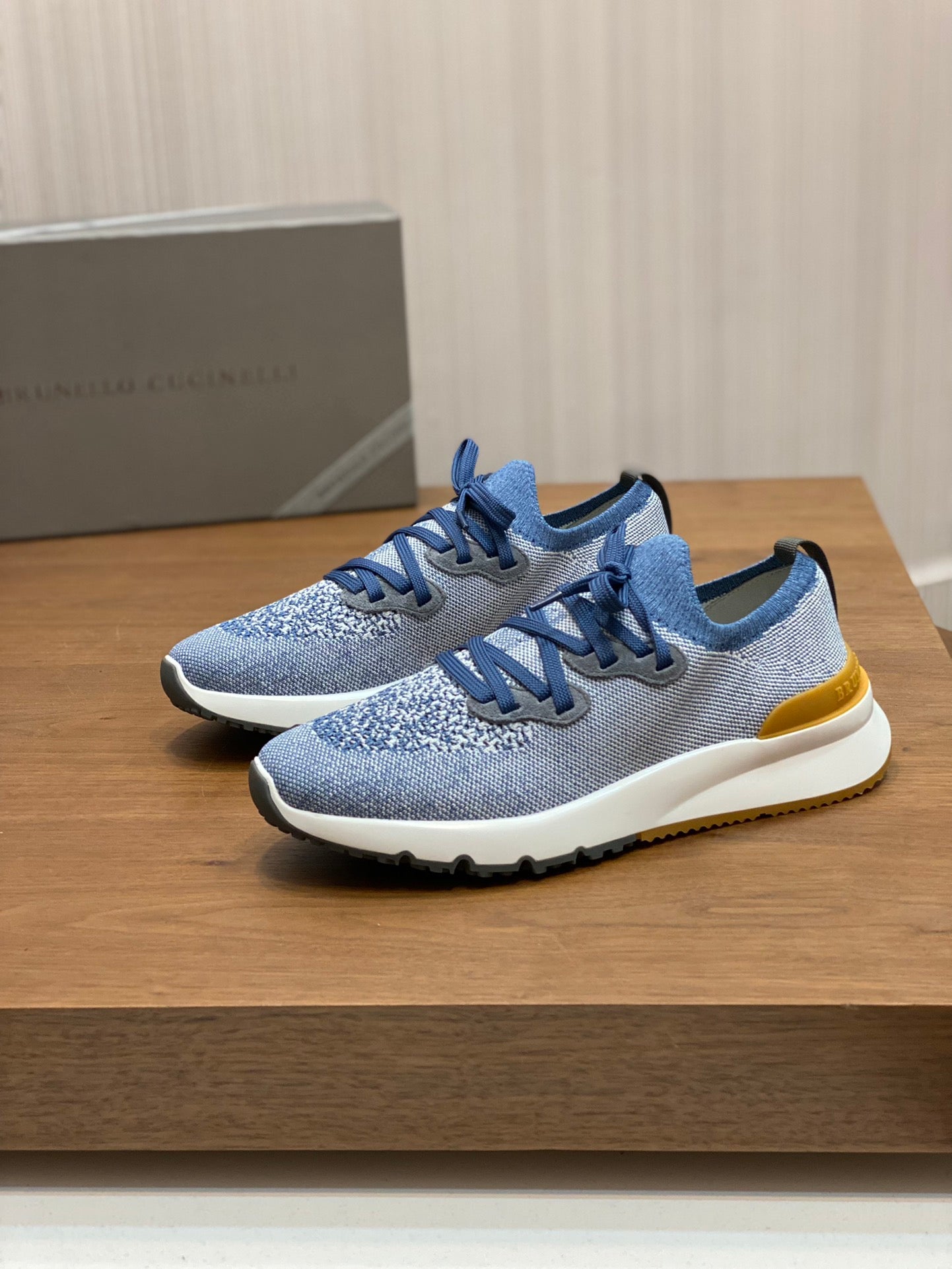 Brunello Cucinelli Flyknit Cashmere Lace-Up Sneakers – Spring/Summer Collection – 25SS