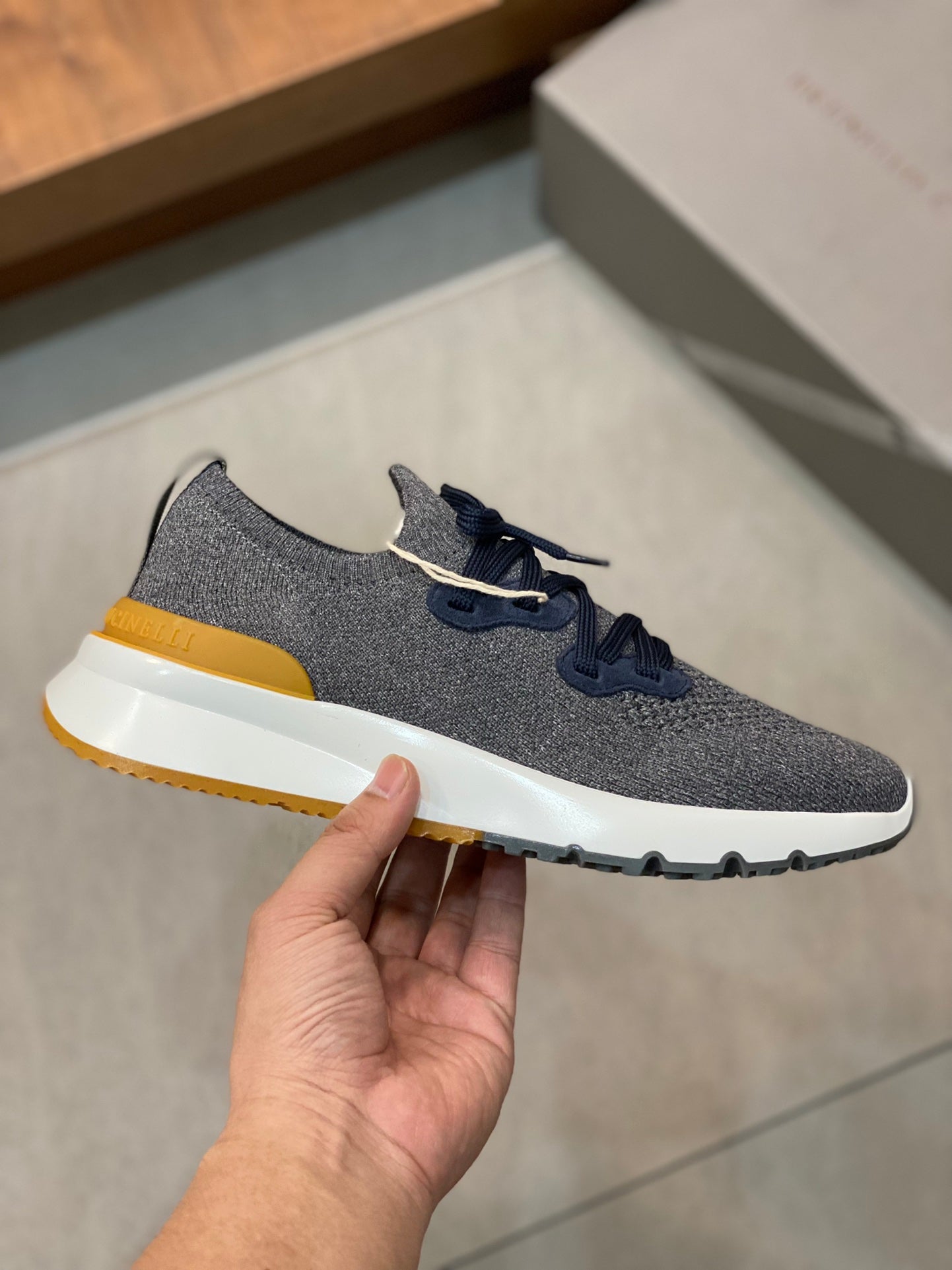 Brunello Cucinelli Flyknit Cashmere Lace-Up Sneakers – Spring/Summer Collection – 25SS