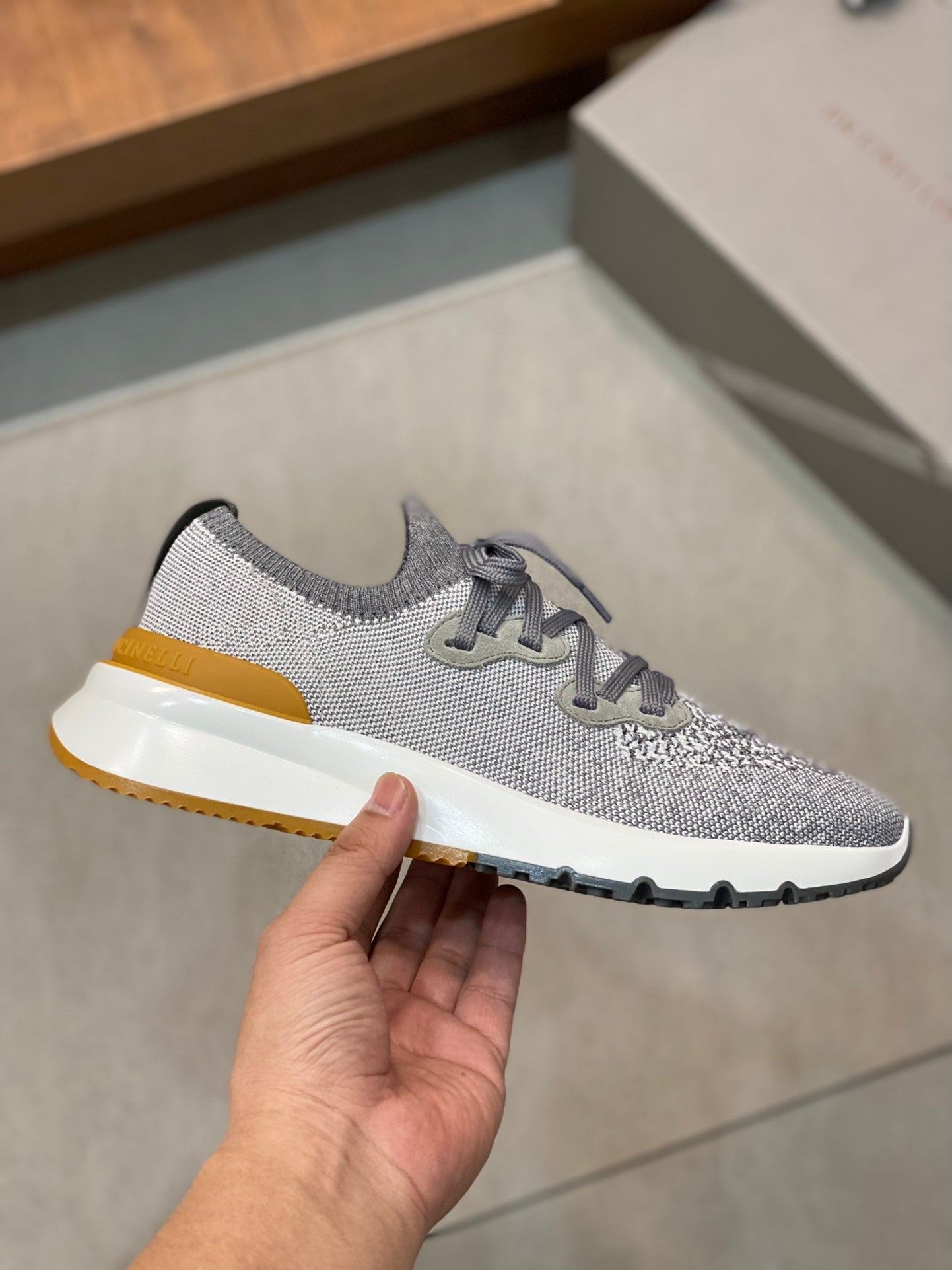 Brunello Cucinelli Flyknit Cashmere Lace-Up Sneakers – Spring/Summer Collection – 25SS