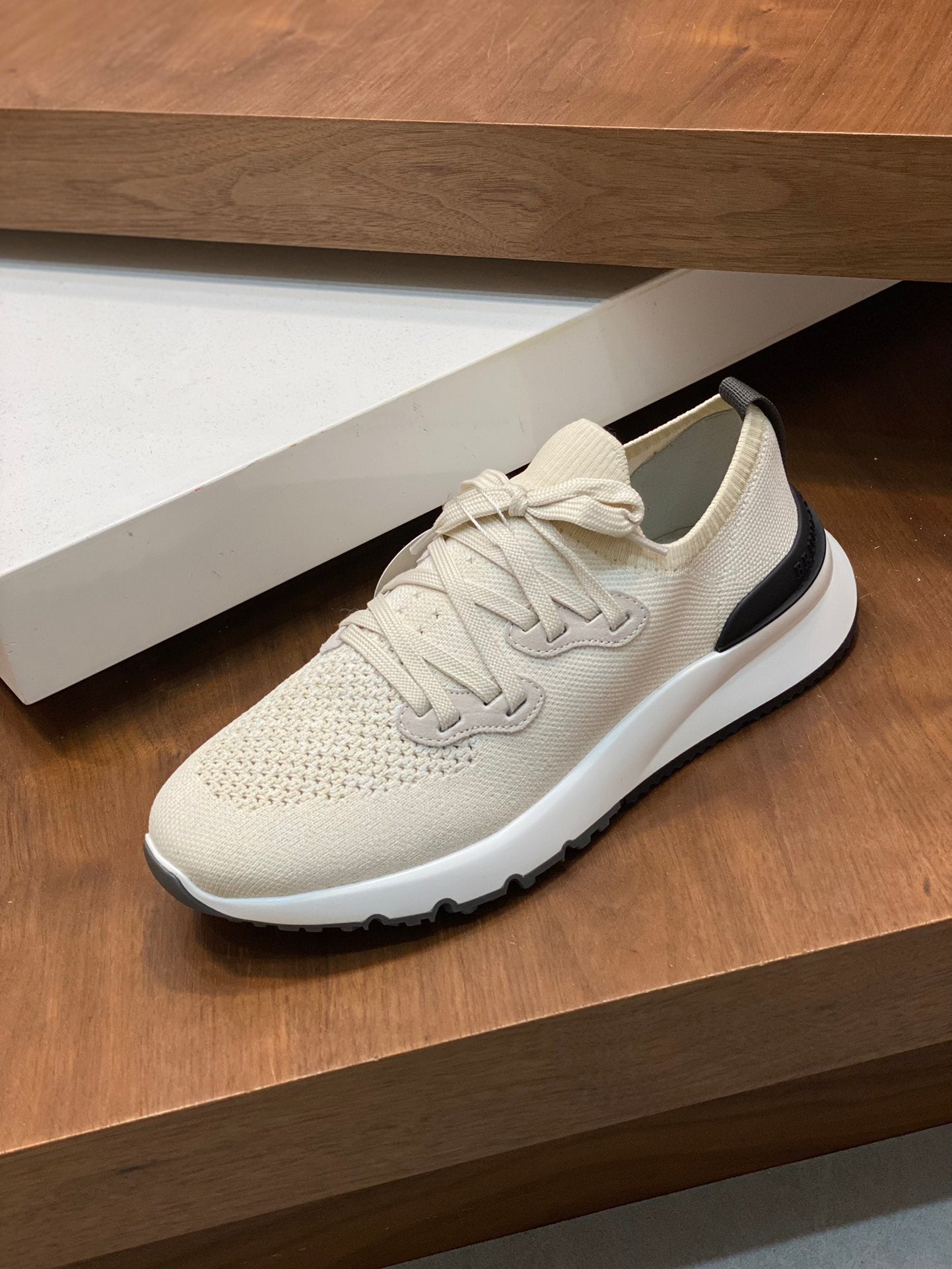 Brunello Cucinelli Flyknit Cashmere Lace-Up Sneakers – Spring/Summer Collection – 25SS
