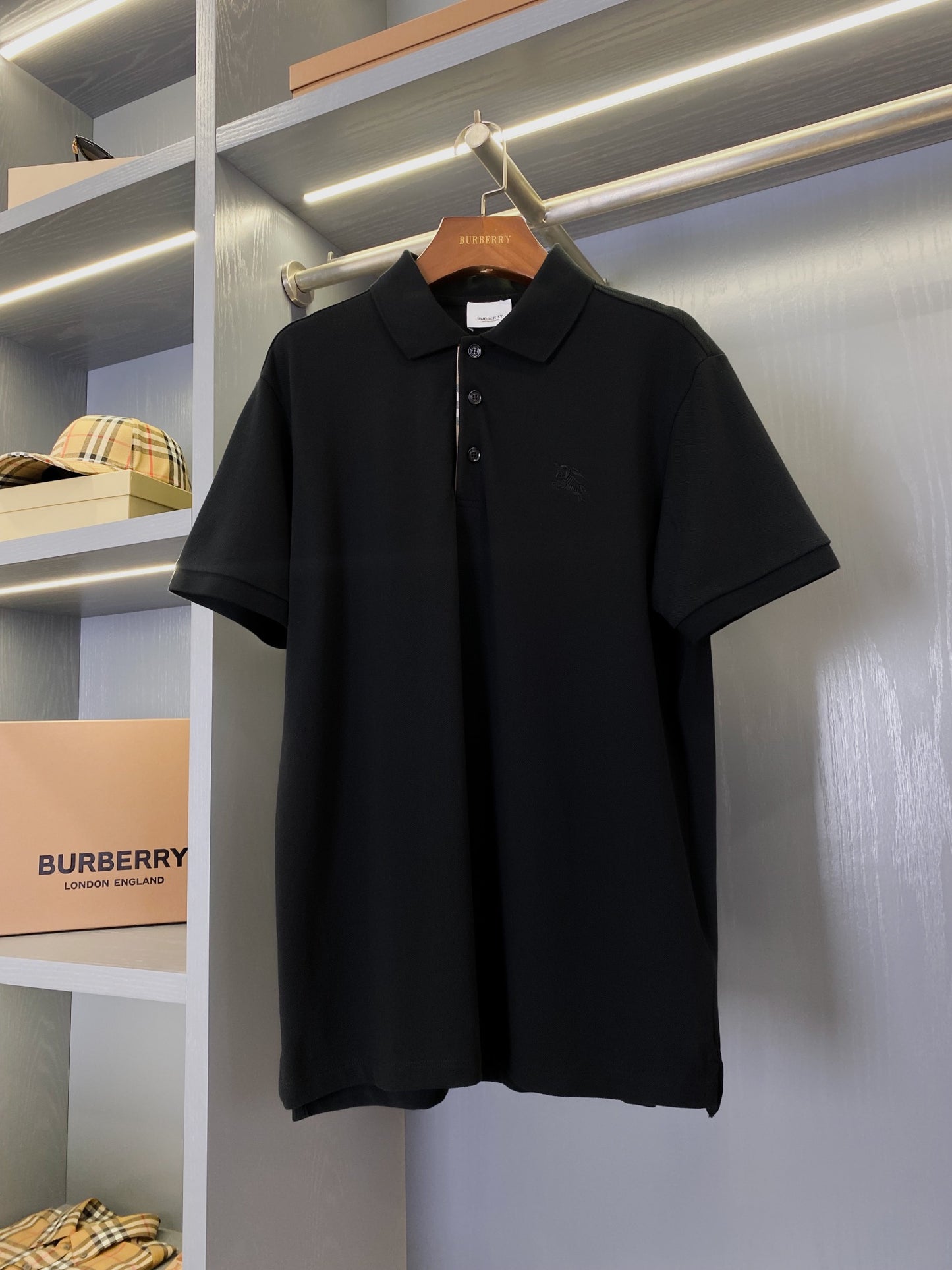Burberry Horse Embroidered Piqué Cotton Polo Shirt