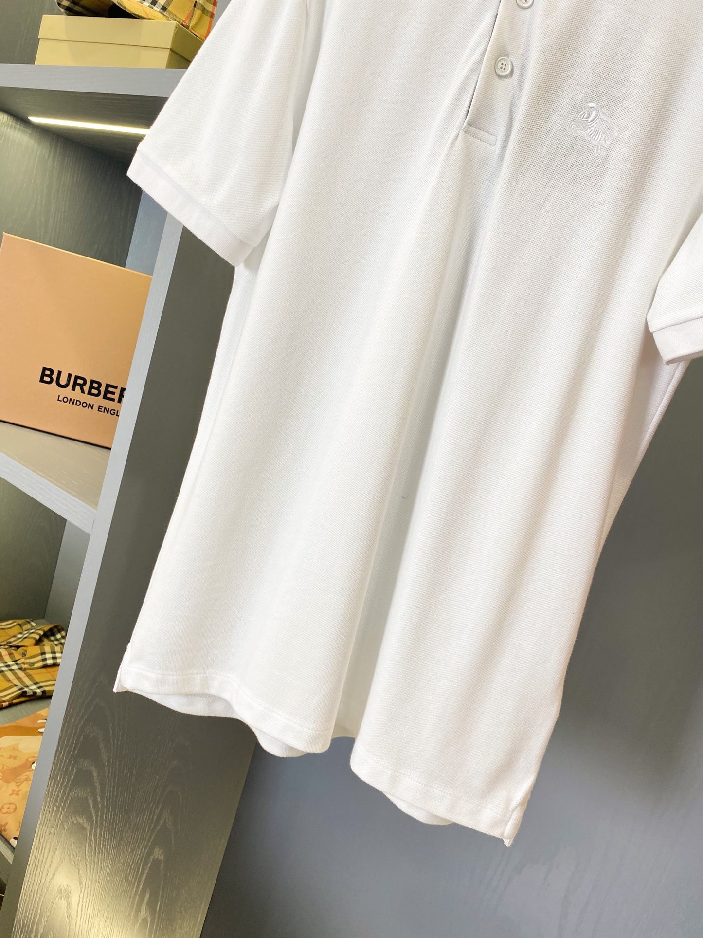 Burberry Horse Embroidered Piqué Cotton Polo Shirt
