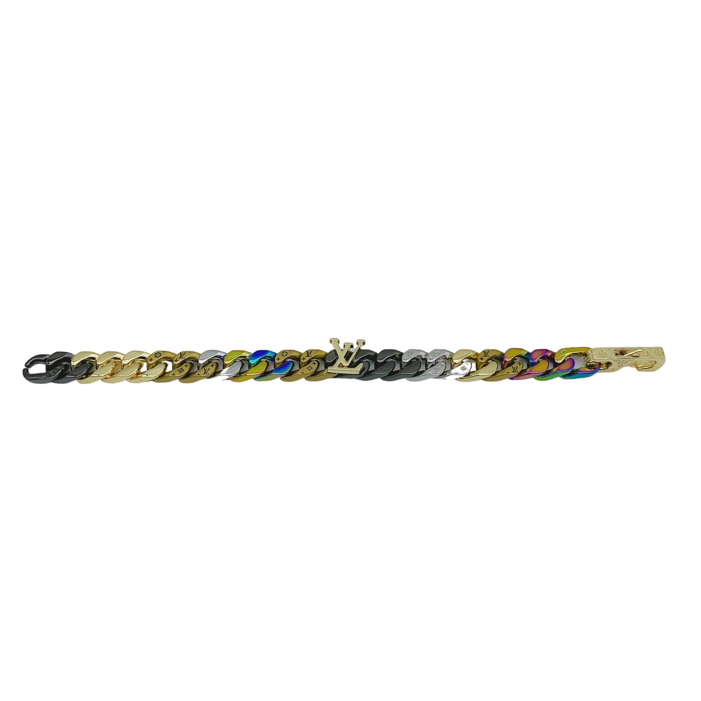 Louis Vuitton Chain Links Patches Colorful Monogram Bracelet