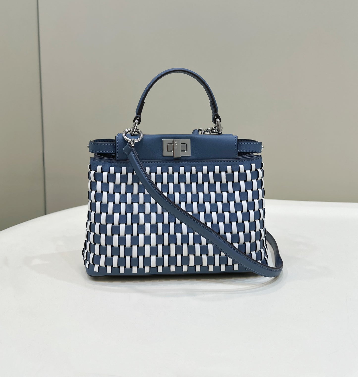 Fendi Iconic Peekaboo Small Woven Handbag