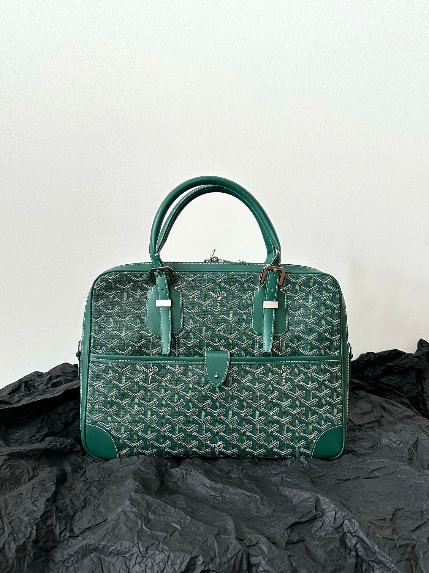 Goyard Green Goyardine Canvas Briefcase