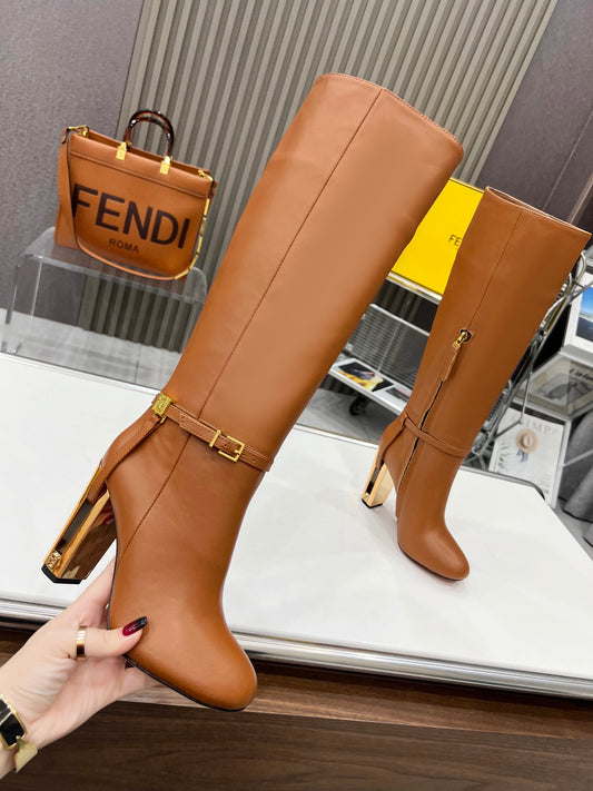 Fendi Delfina Runway Round Toe Boots