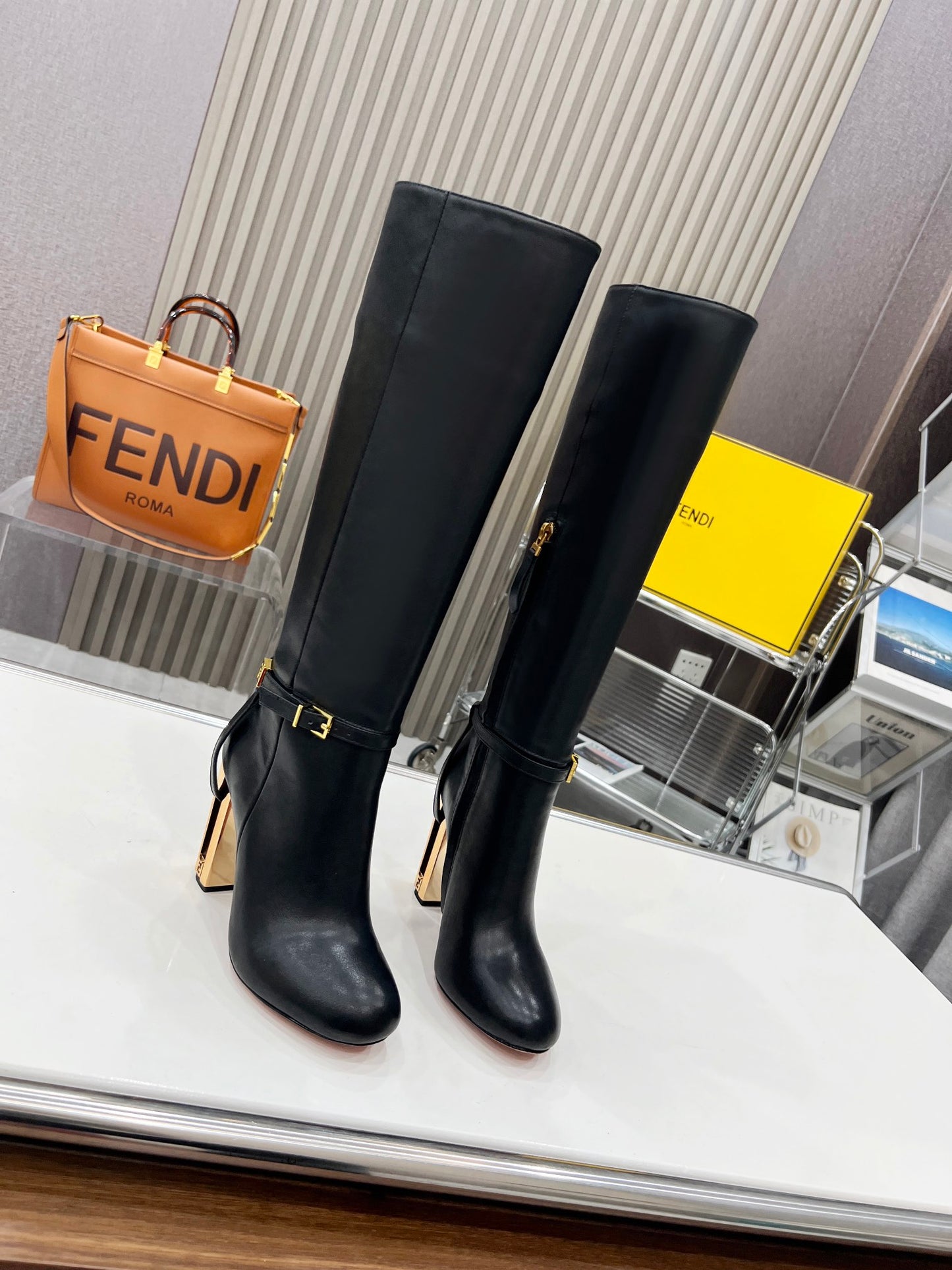 Fendi Delfina Runway Round Toe Boots