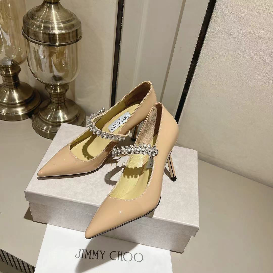 Jimmy Choo Crystal-Embellished Patent Leather Pumps