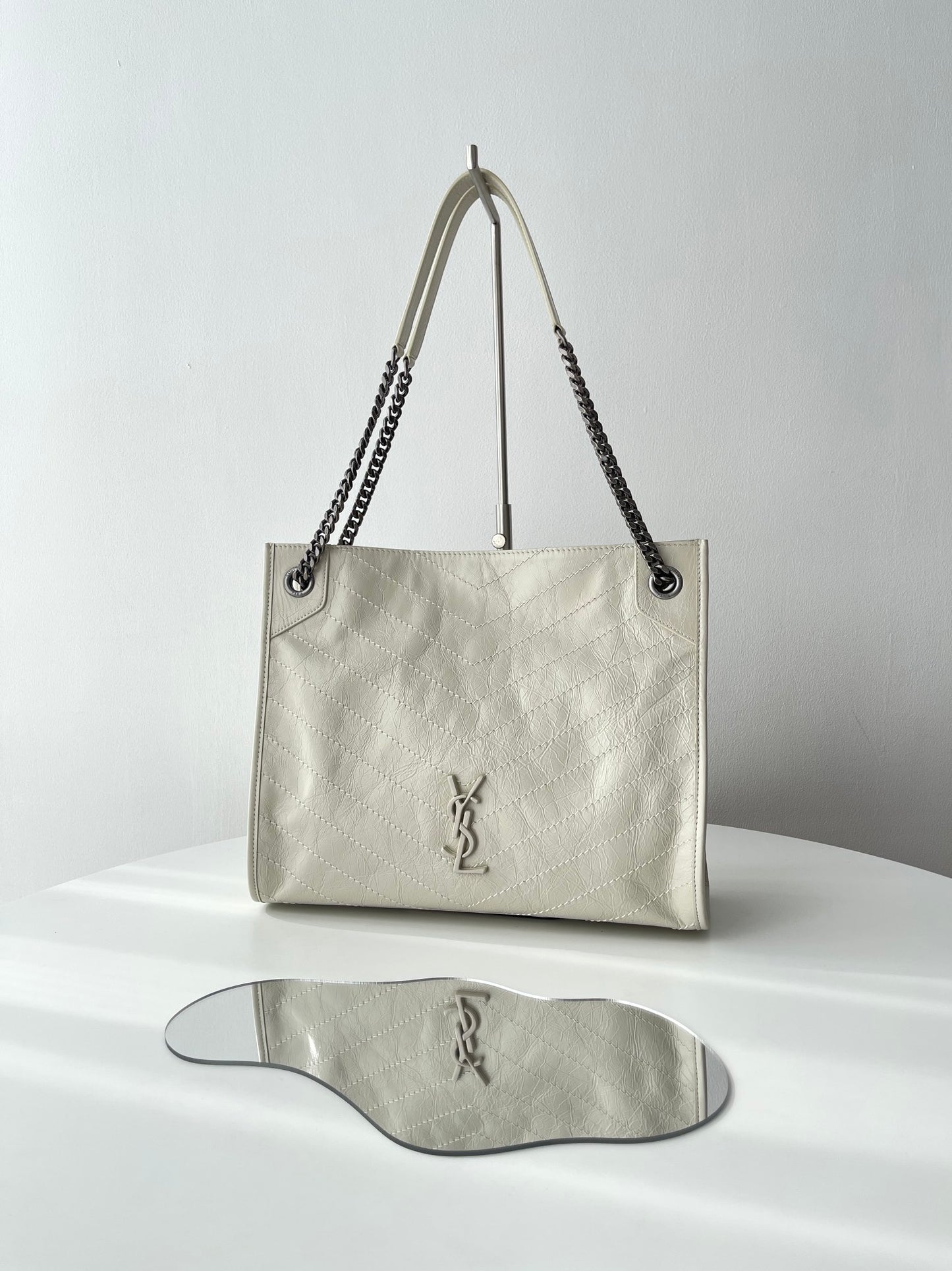 Saint Laurent Niki Shopping Bag in Cream White