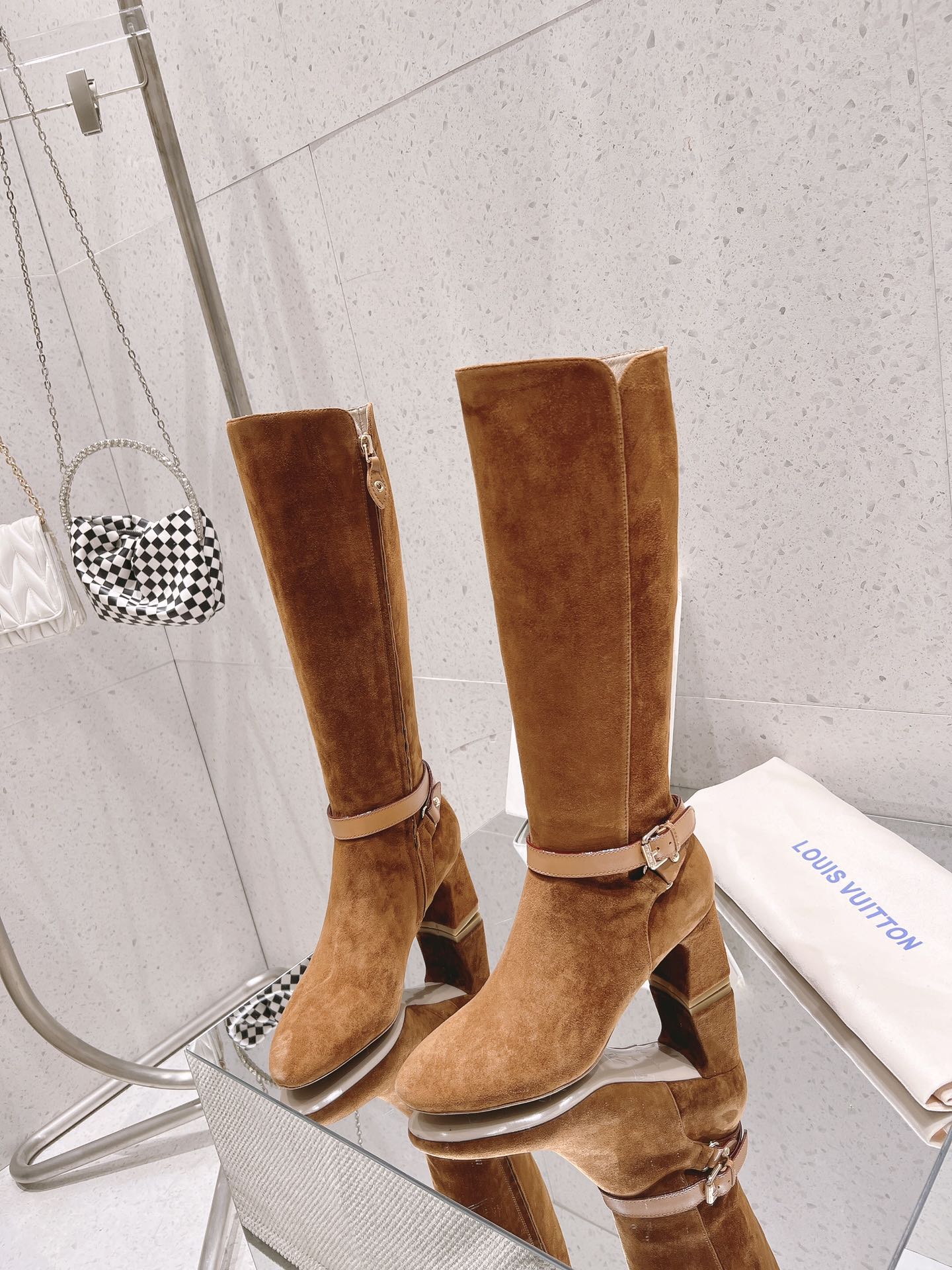 Louis Vuitton Parisienne Leather Knee-High Boots