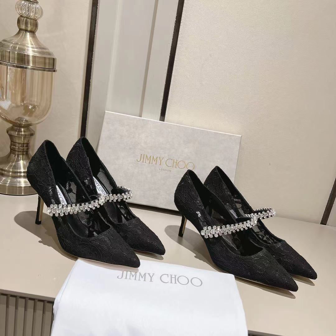 Jimmy Choo Crystal-Embellished Patent Leather Pumps