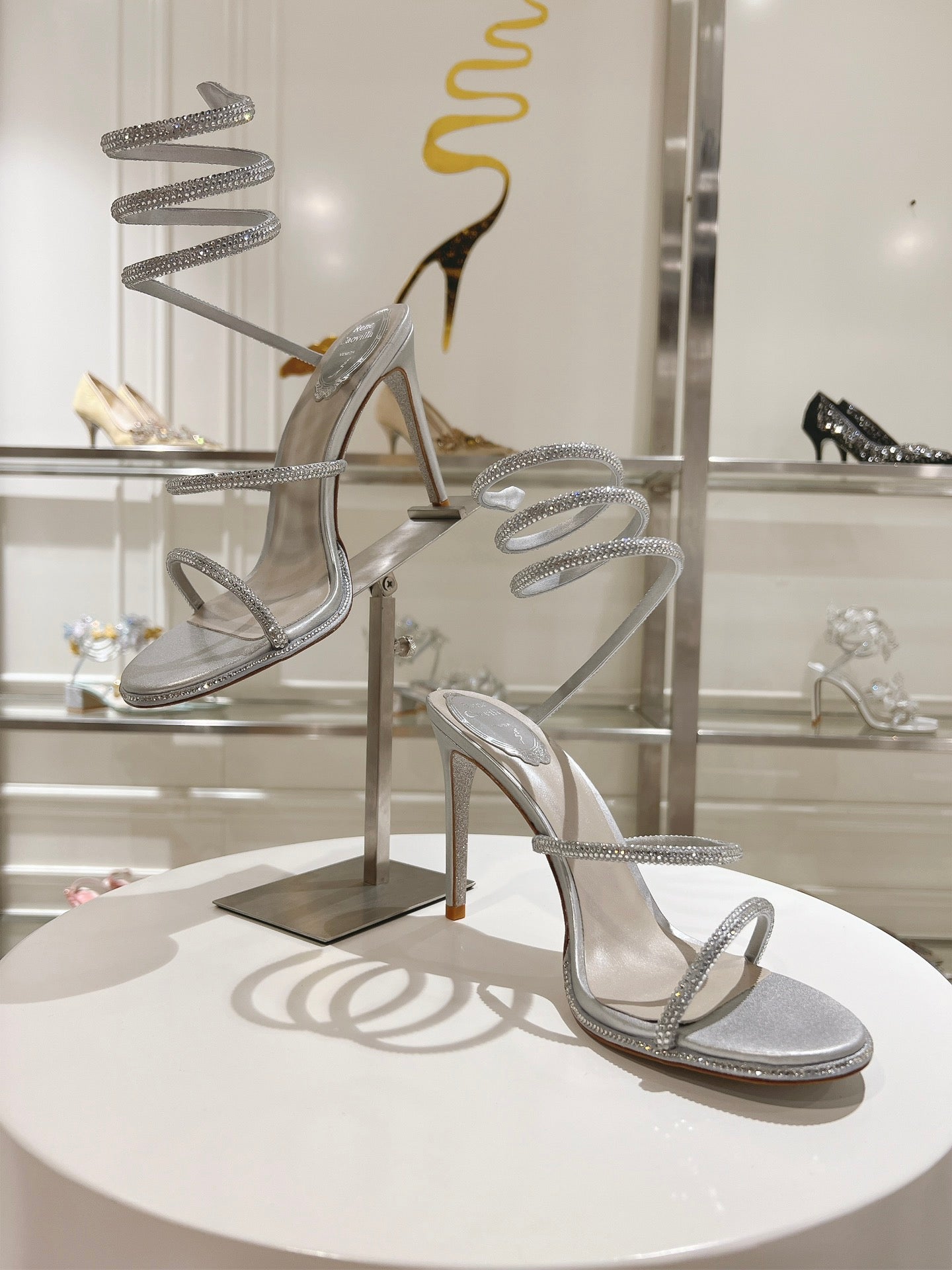 René Caovilla Cleo Crystal-Embellished Heeled Sandals – 24SS