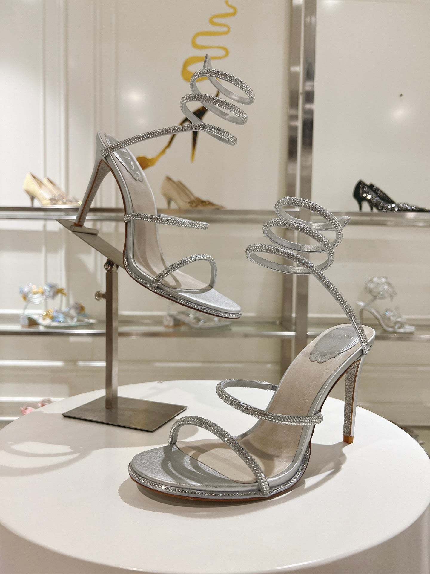 René Caovilla Cleo Crystal-Embellished Heeled Sandals – 24SS