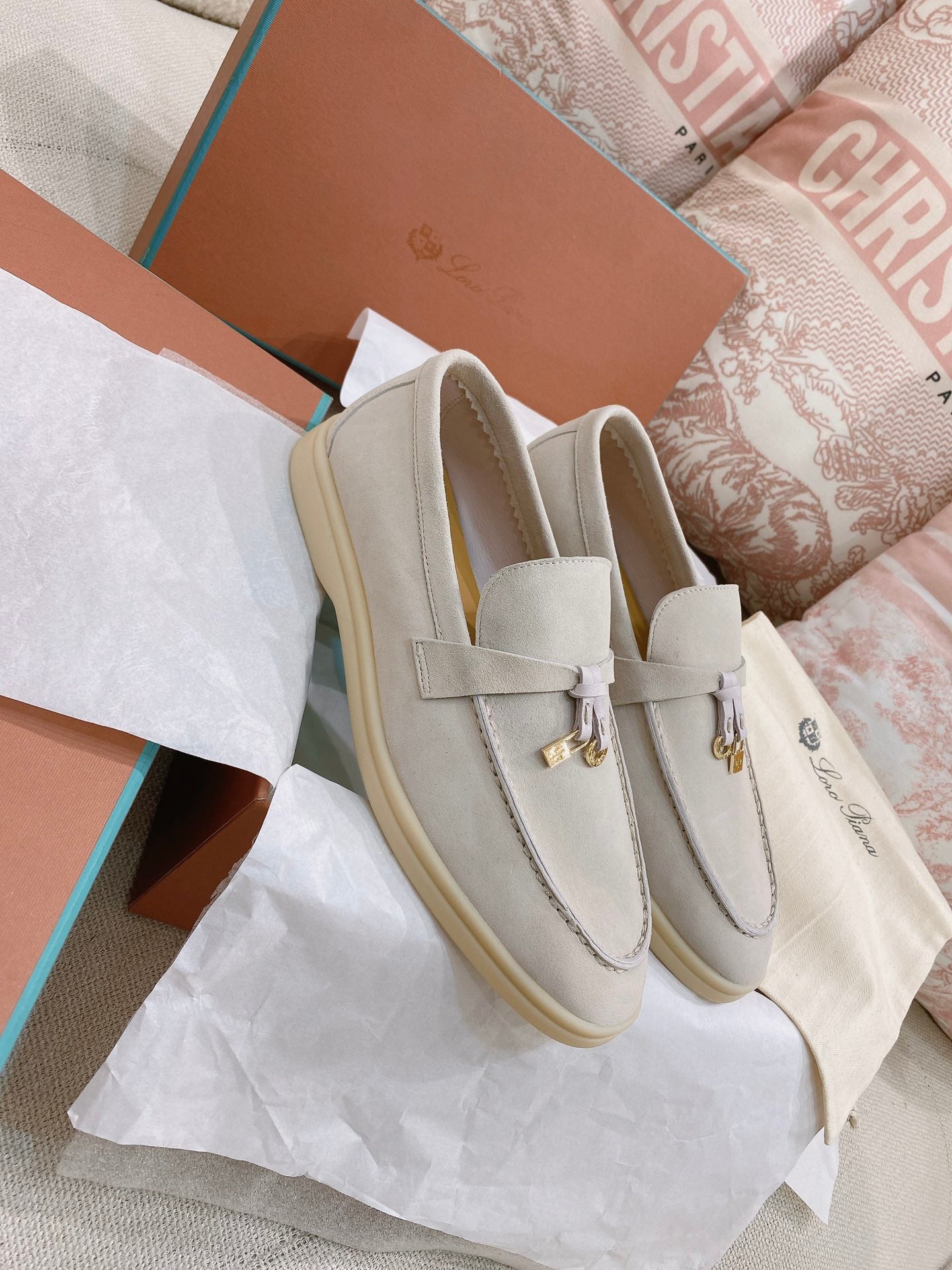 Loro Piana Glossy Cashmere Loafers