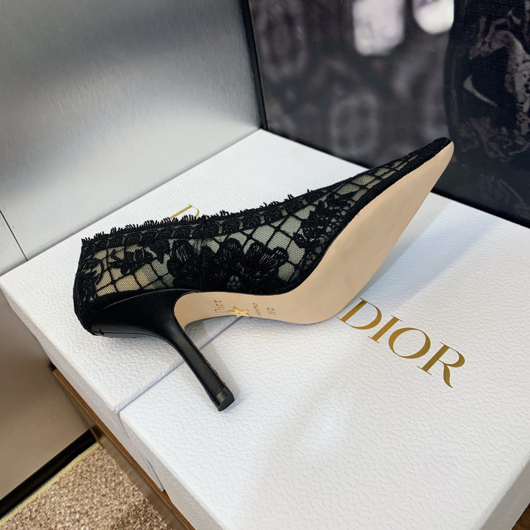 Dior CD Roses Jacquard Embroidery High-Heel Pumps – 2024 Spring/Summer Collection