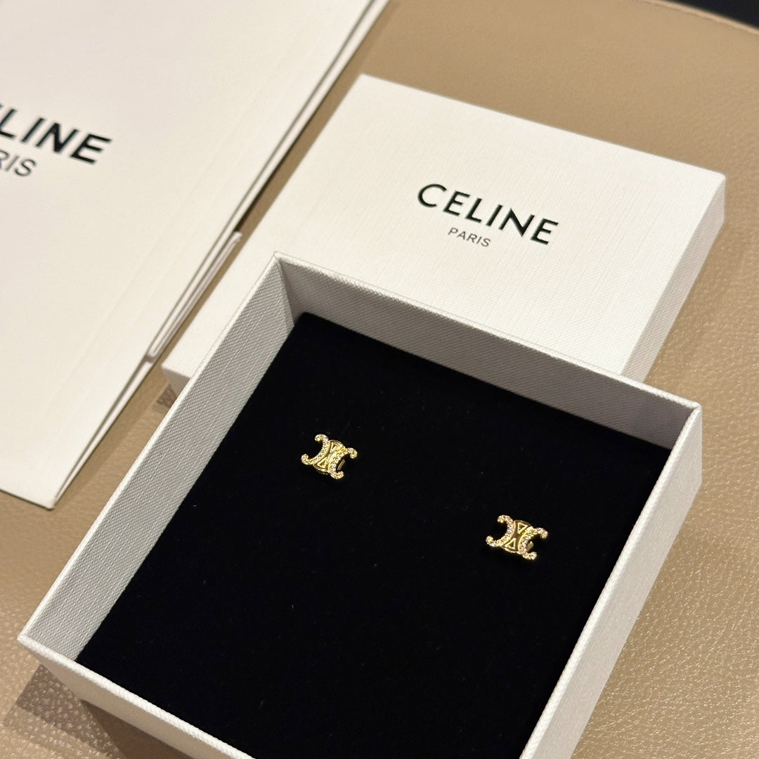 Celine Triomphe Classic Stud Earrings