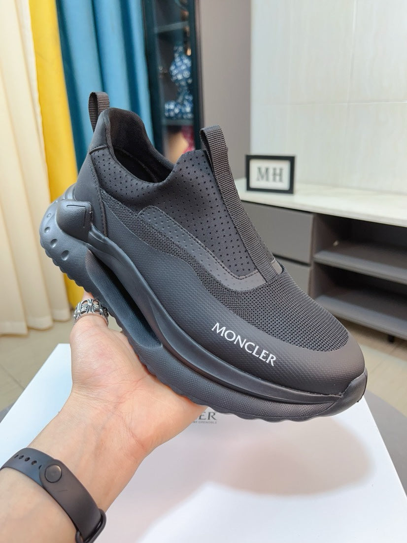 Moncler Calfskin Lace-Up Casual Sneakers