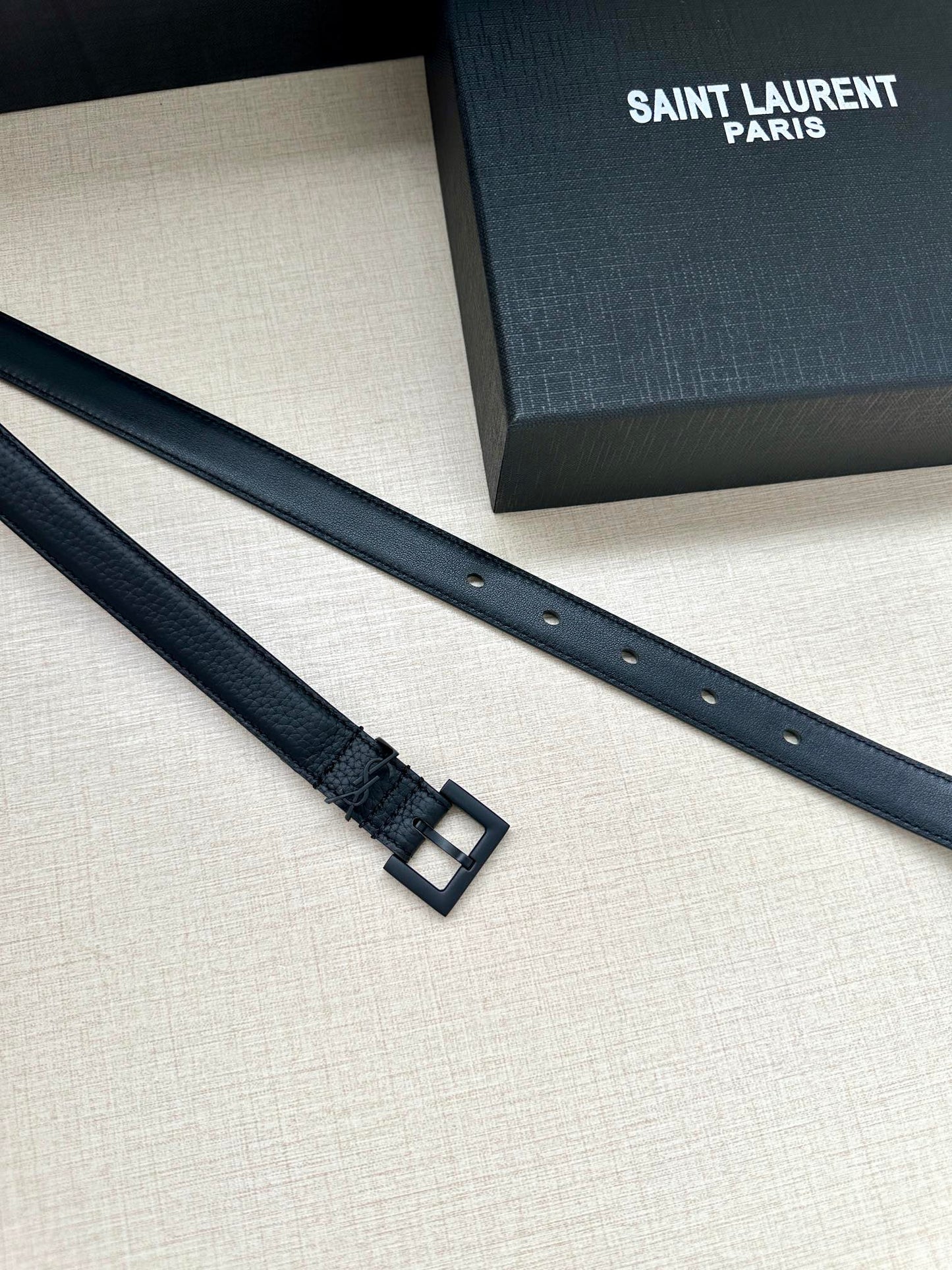 Saint Laurent Square Buckle Leather Belt