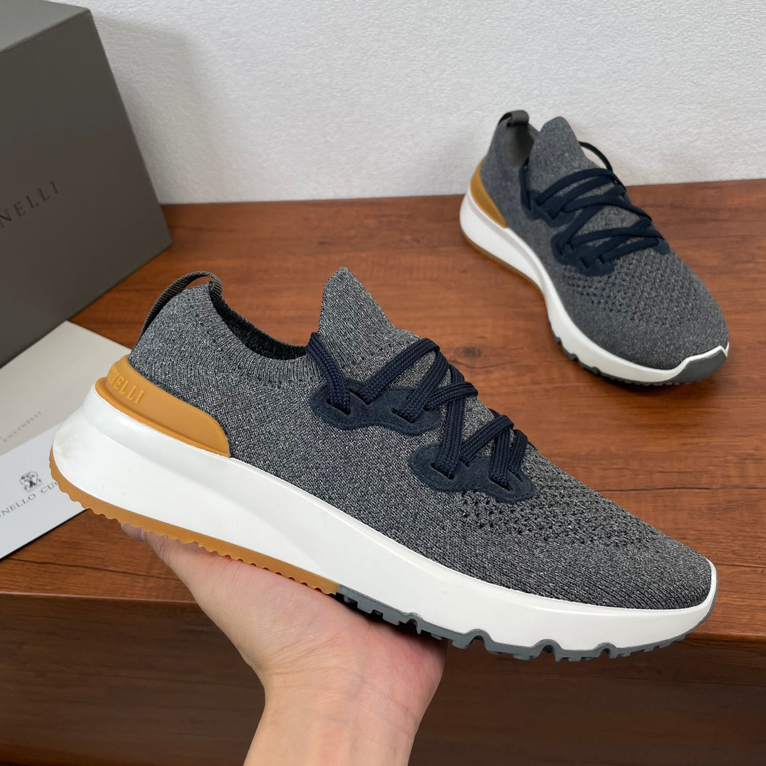 Brunello Cucinelli Cotton Knit Casual Sneakers