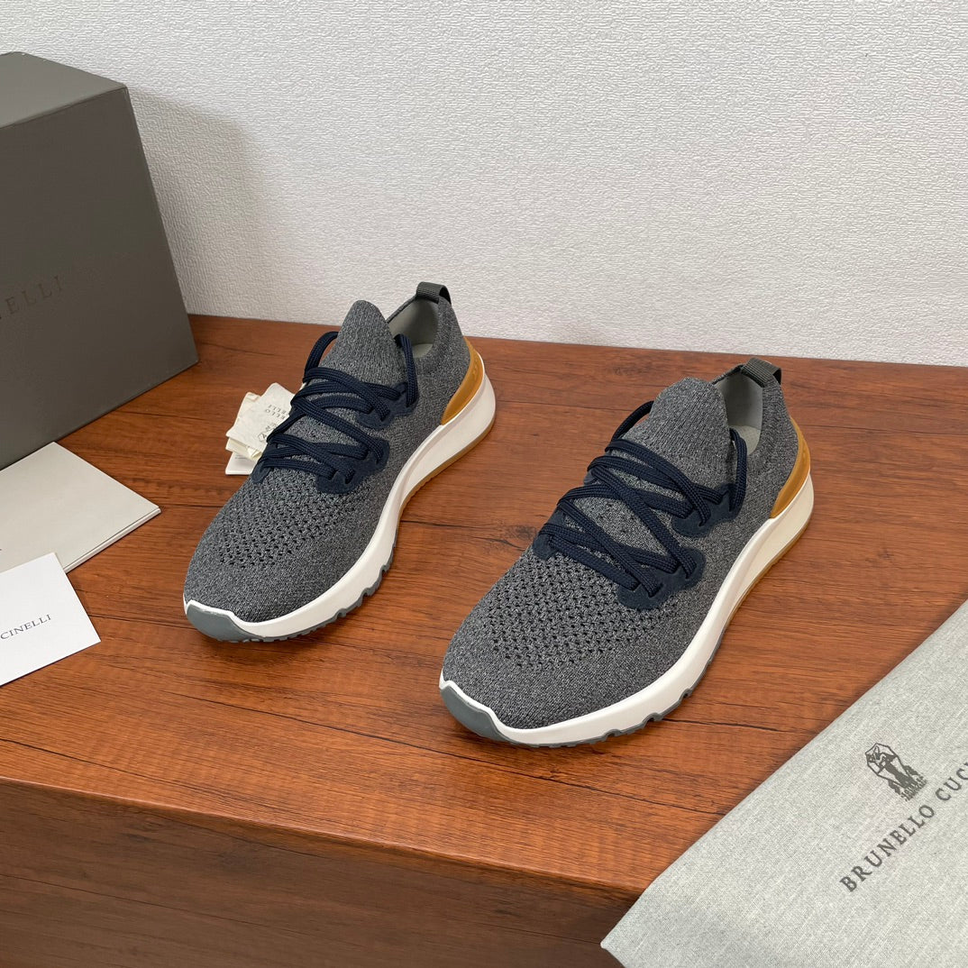 Brunello Cucinelli Cotton Knit Casual Sneakers