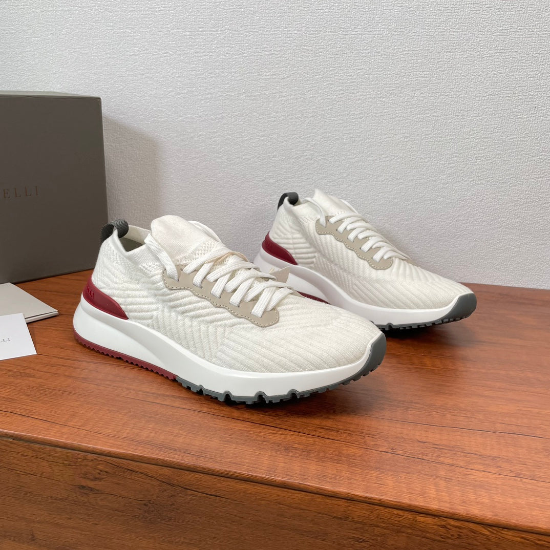 Brunello Cucinelli Cotton Knit Casual Sneakers