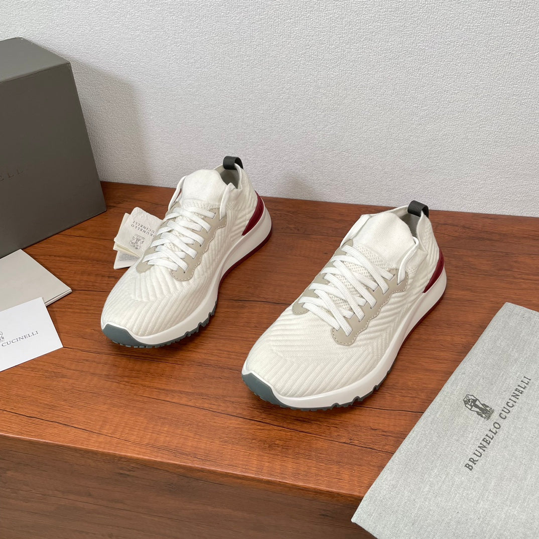 Brunello Cucinelli Cotton Knit Casual Sneakers
