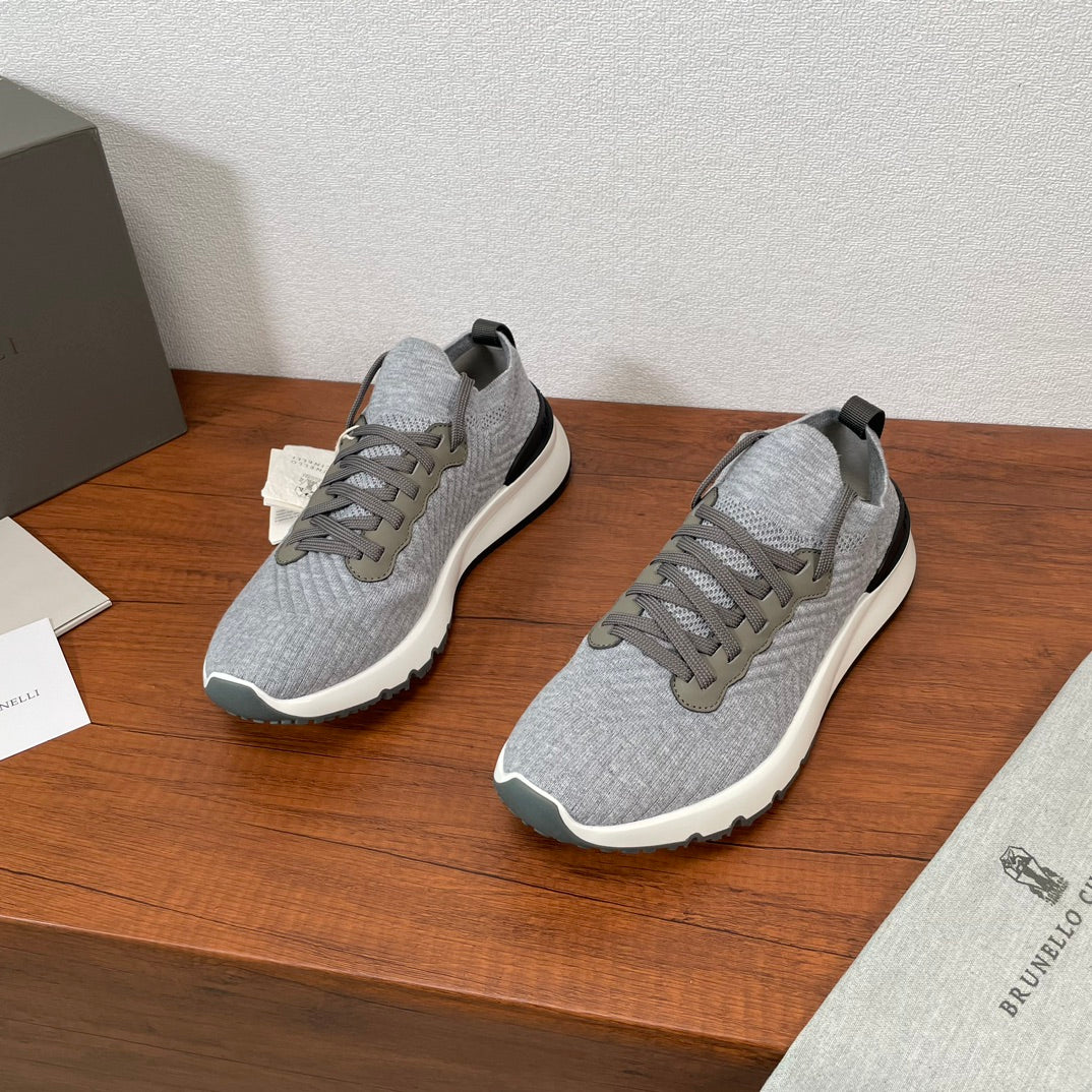 Brunello Cucinelli Cotton Knit Casual Sneakers