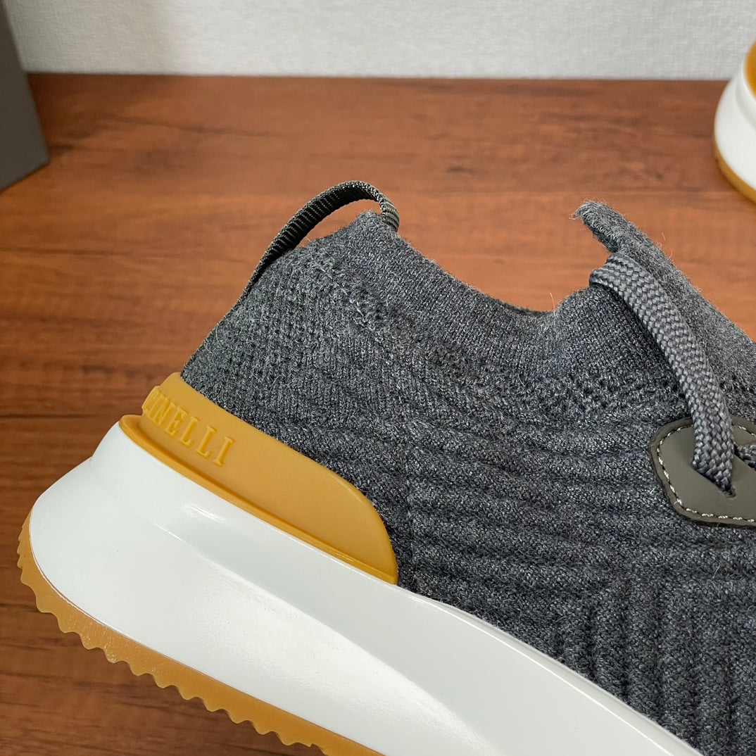 Brunello Cucinelli Cotton Knit Casual Sneakers