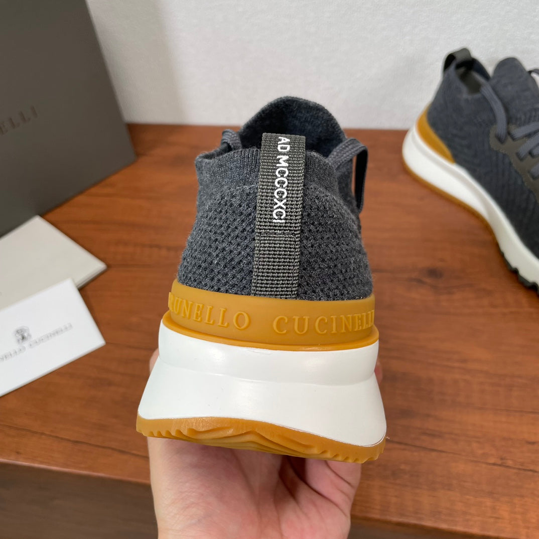 Brunello Cucinelli Cotton Knit Casual Sneakers