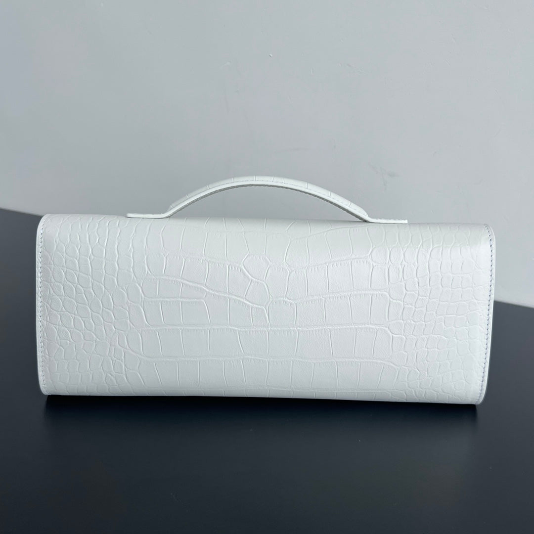 Bottega Veneta Crocodile Embossed Intrecciato Clutch Bag