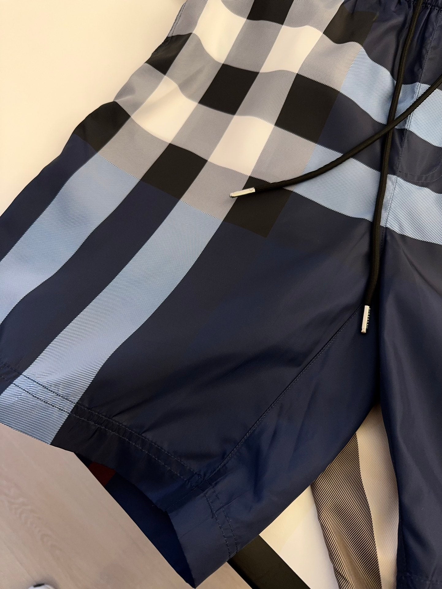 Burberry Large Check Drawstring Beach Shorts