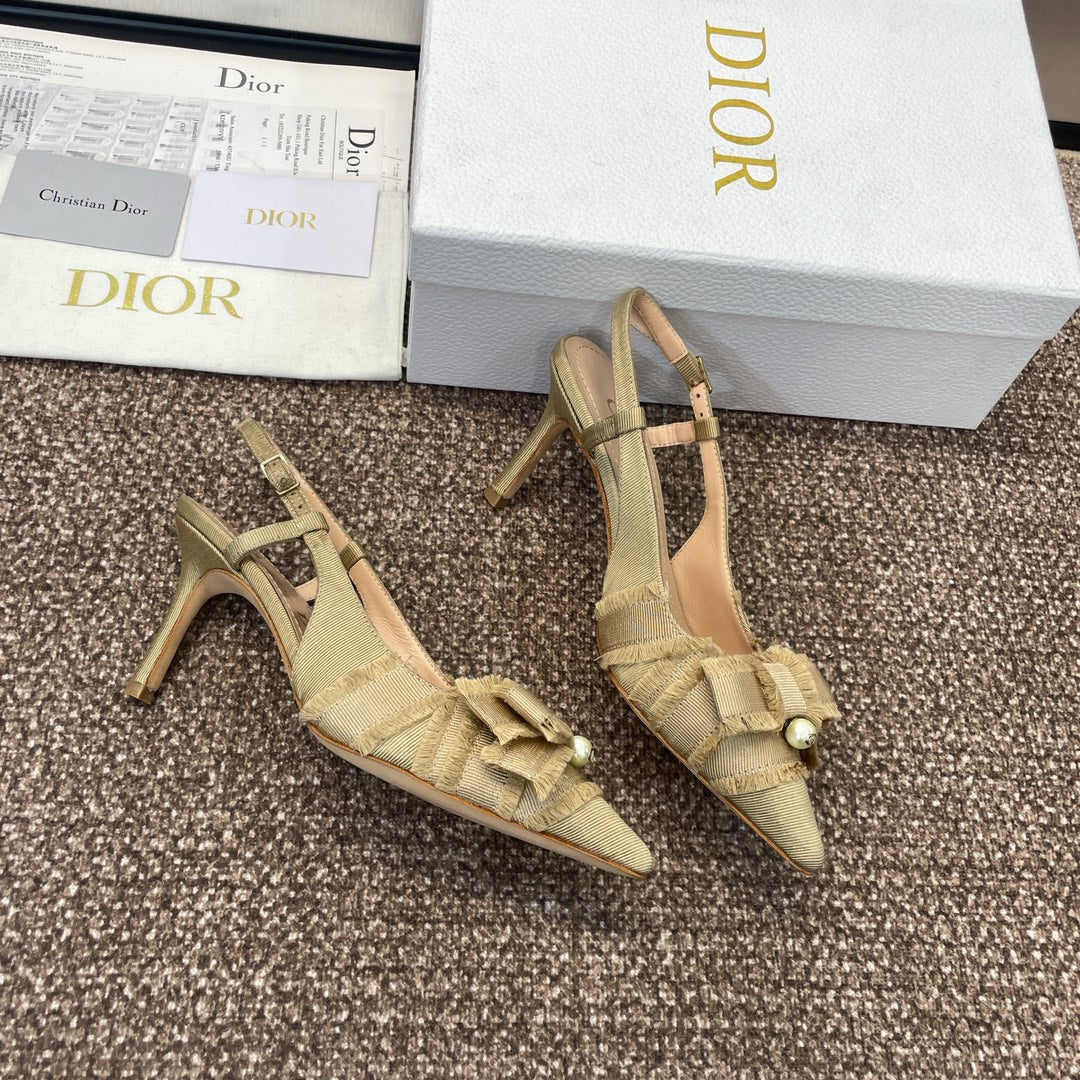 Dior J'Adior Adiorble Tassel Bow Pearl Heeled Sandals – 2024 Spring/Summer Collection