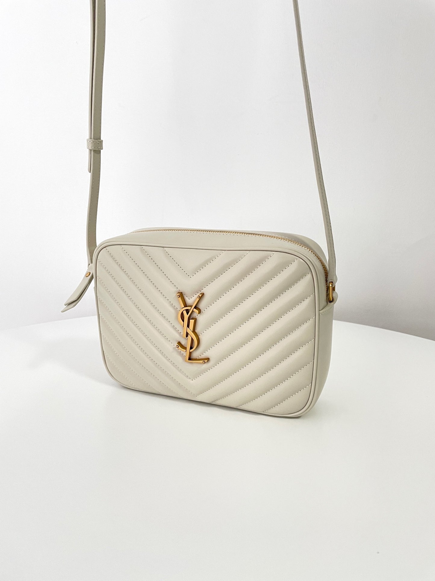 Saint Laurent Monogram Camera Bag – Milky White