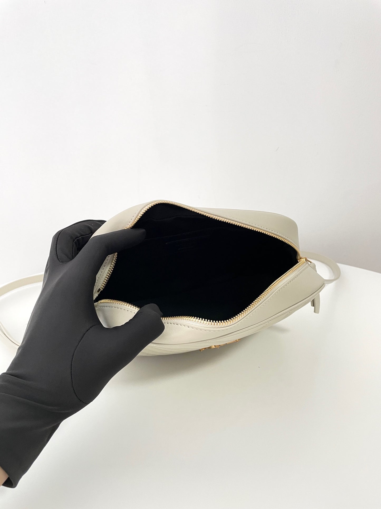 Saint Laurent Monogram Camera Bag – Milky White